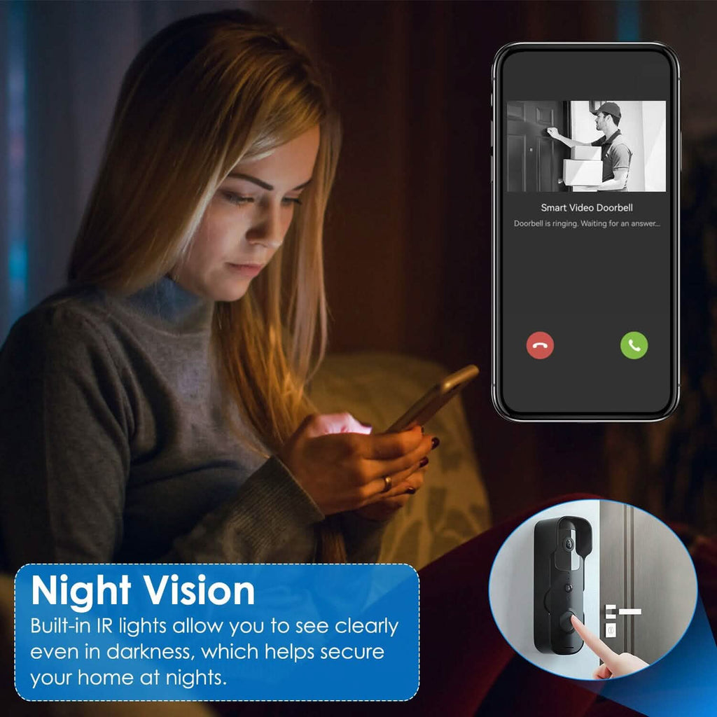 Wireless Smart WIFI Video Doorbell Two Way Audio