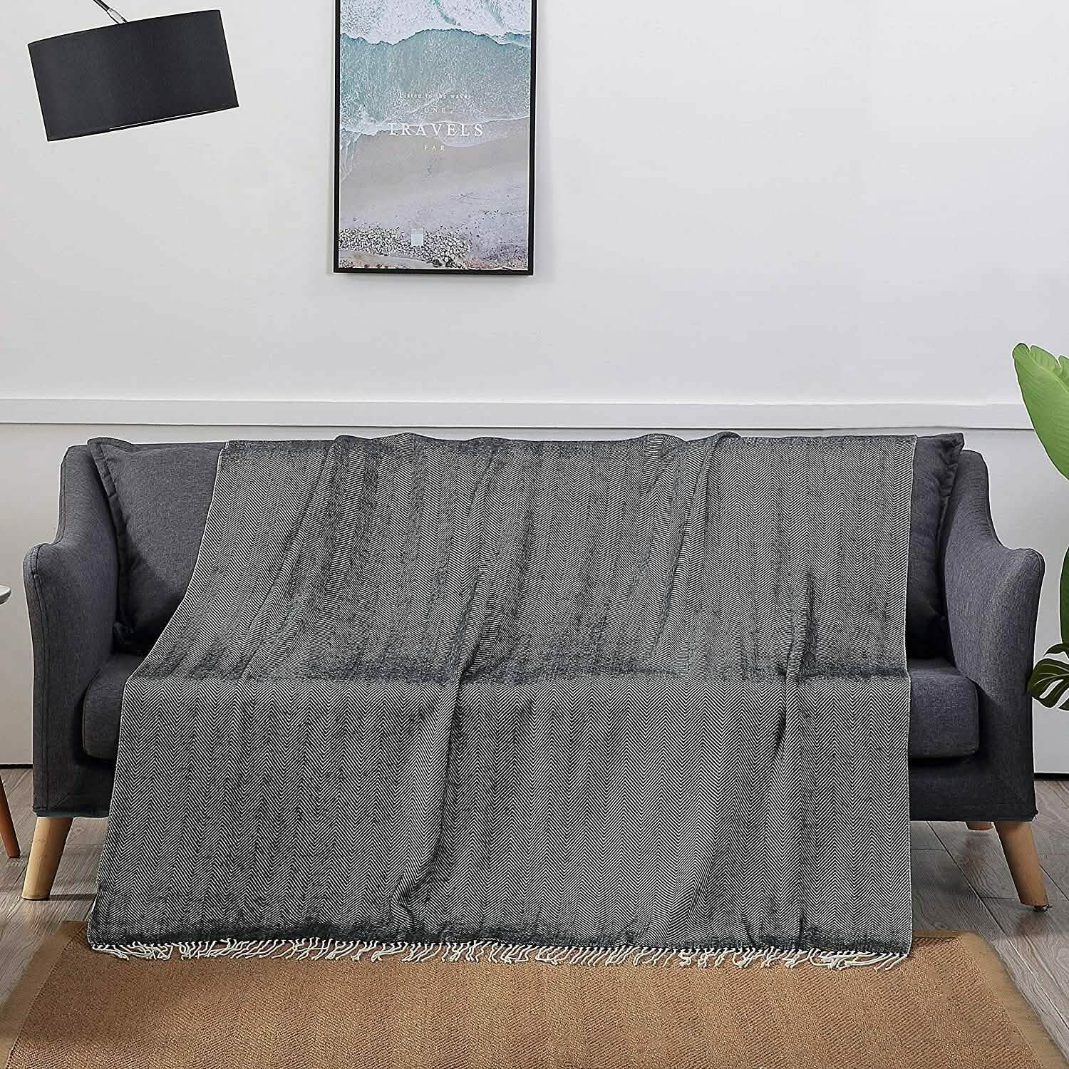 Wisley Home 100% Acrylic Chevron Pattern Throw