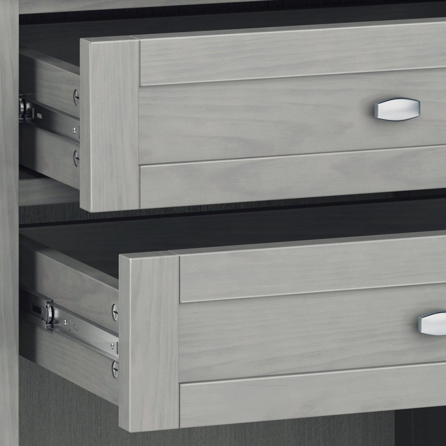 Warm Shaker Solid Wood Nightstand in Fog