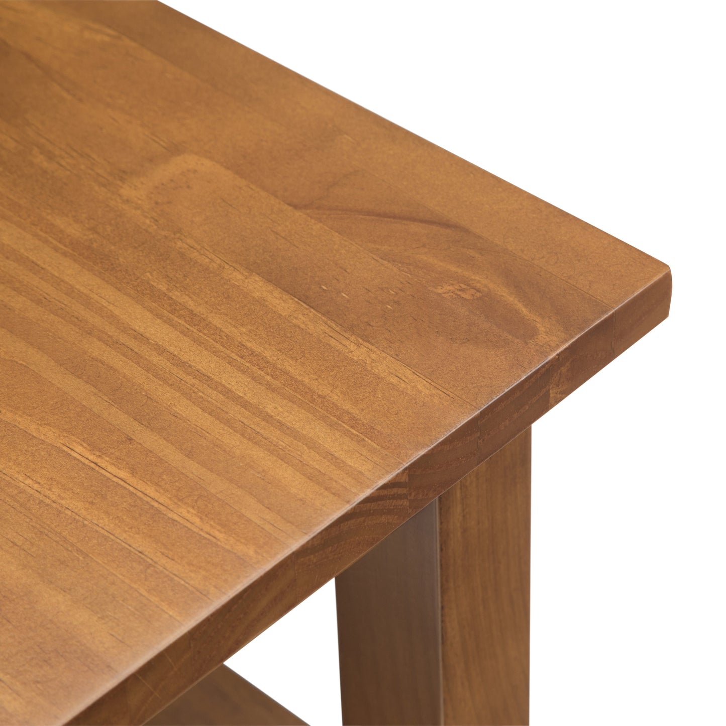 Warm Shaker Solid Wood 14 Inch Wide Side Table in Light Golden