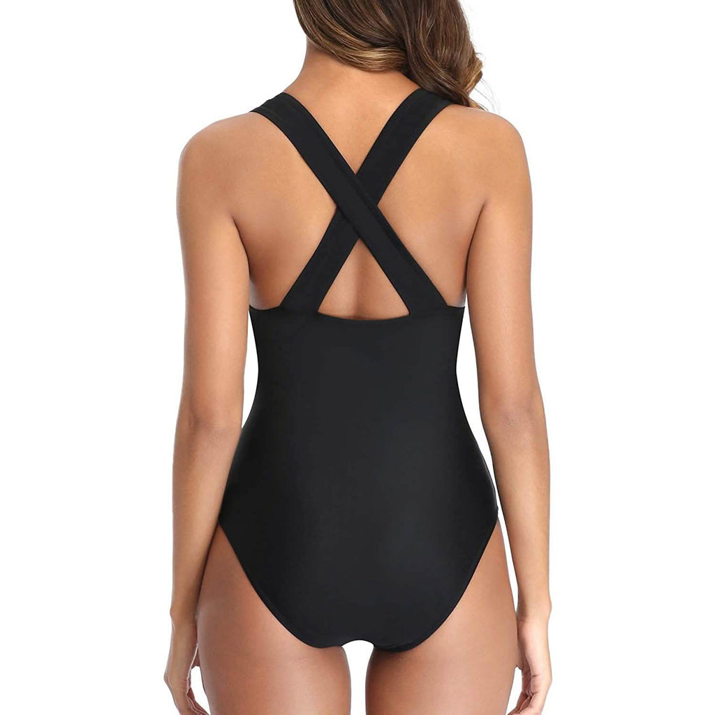 Maillot de bain monokini sexy pour femme, une pièce, col en V plongeant, ajouré