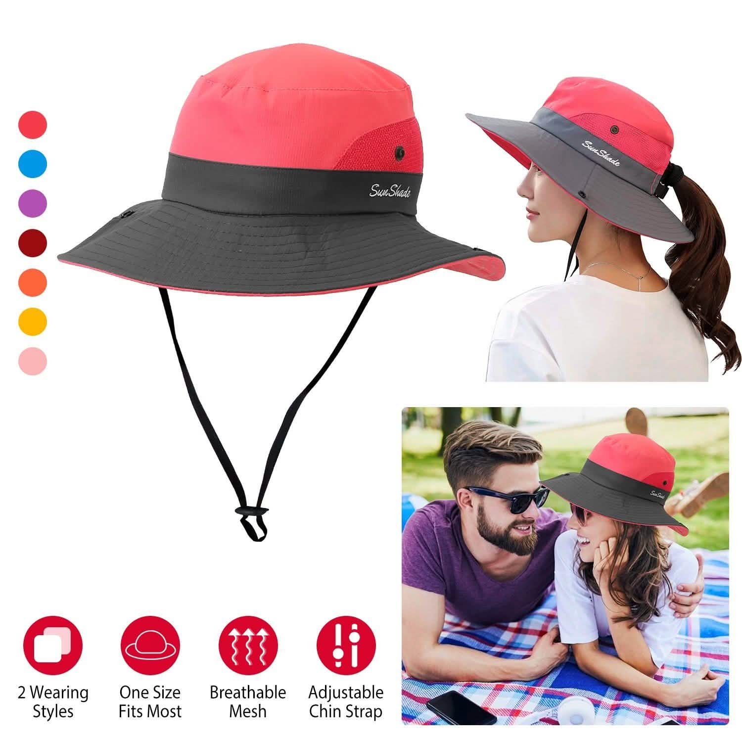 Chapeaux de soleil bob pliables pour femme