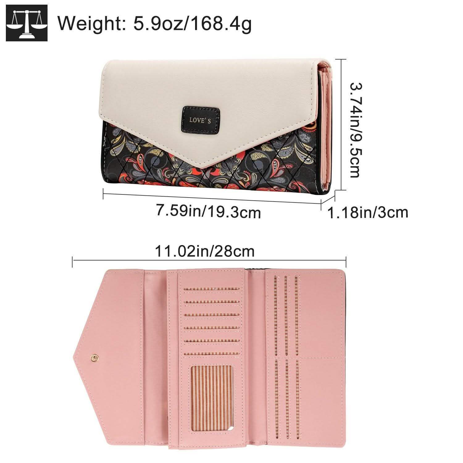Women Wallet Soft Leather Trifold Clutch Purse