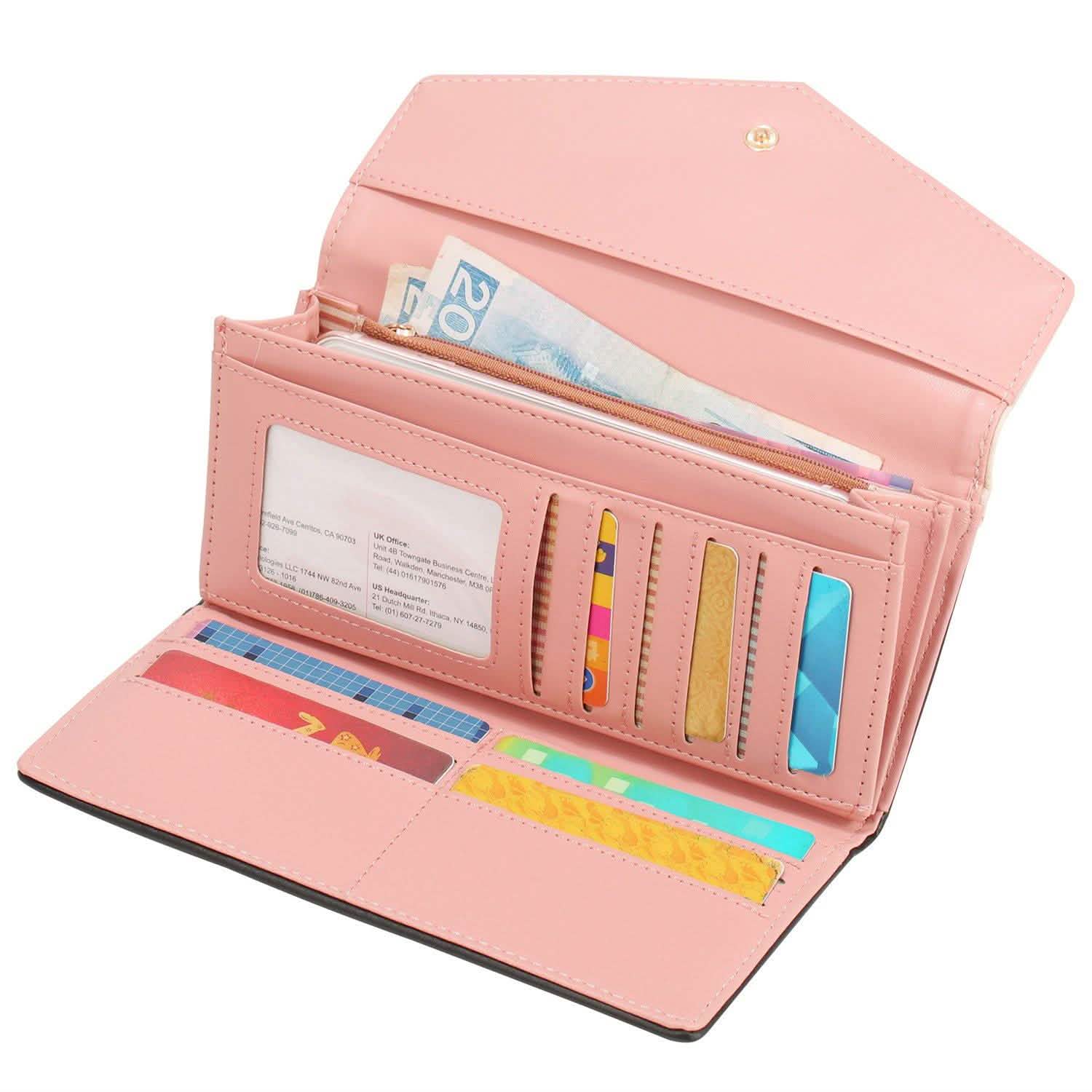 Women Wallet Soft Leather Trifold Clutch Purse