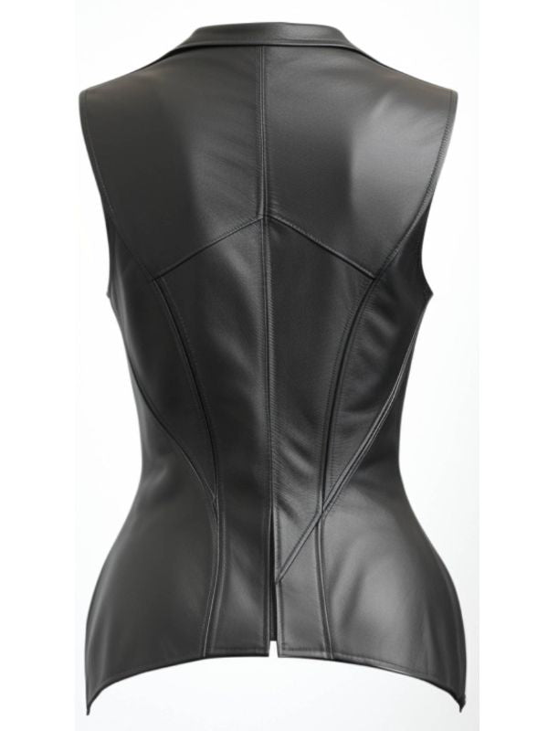 Women’s Zester Black Leather Vest
