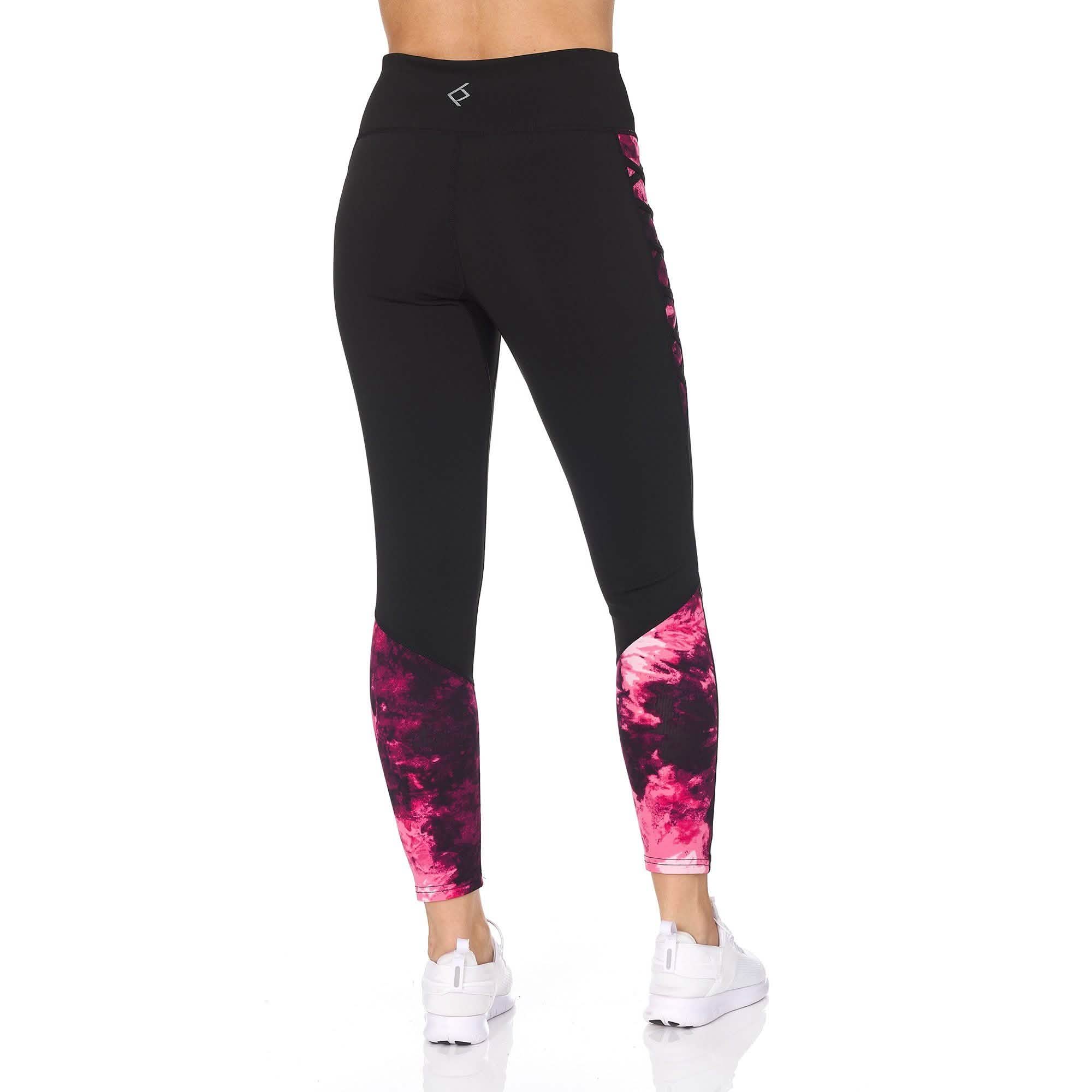 Women's 7/8 Highwaist Marble Leggings with Lattice Detail