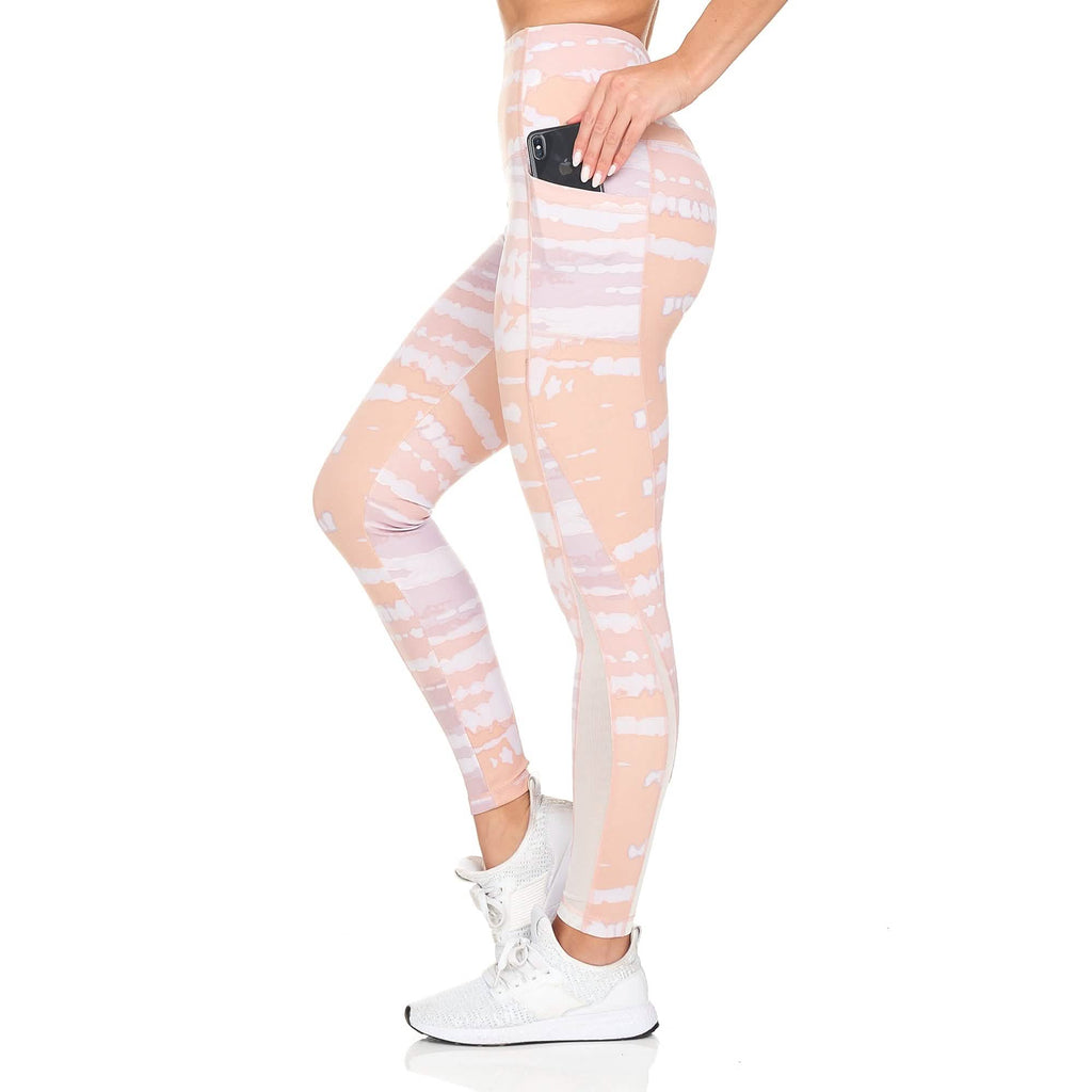 Legging imprimé taille haute de sport pour femme avec poches