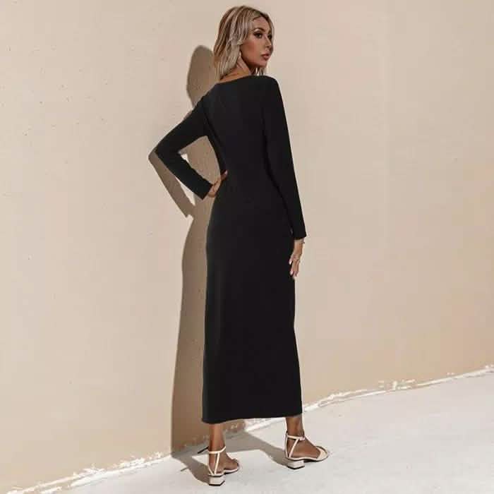 Robe décontractée à manches longues pour femmes, automne et hiver