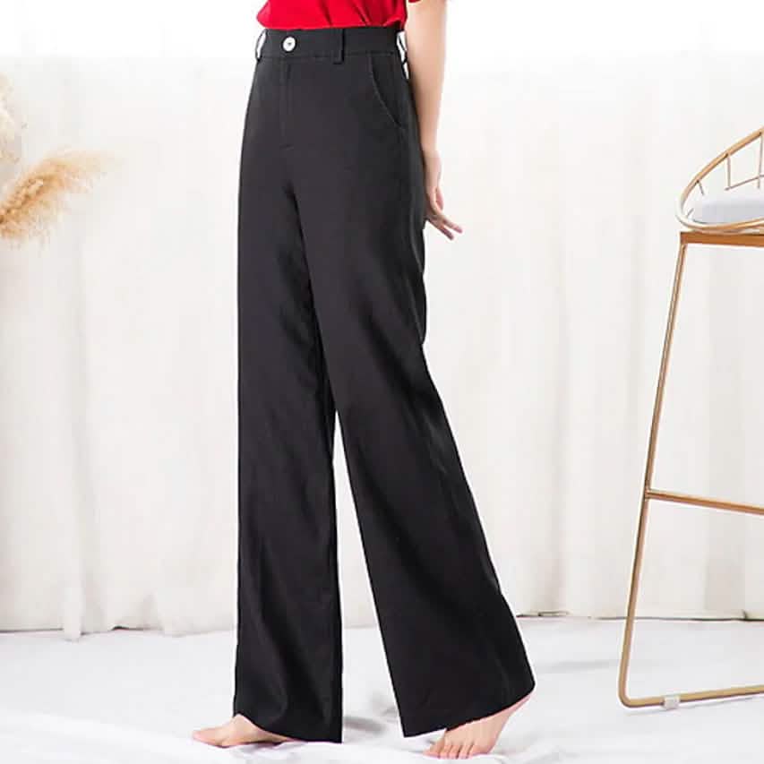 Pantalon en sergé doux et droit basique pour femme