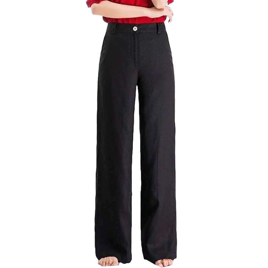 Pantalon en sergé doux et droit basique pour femme