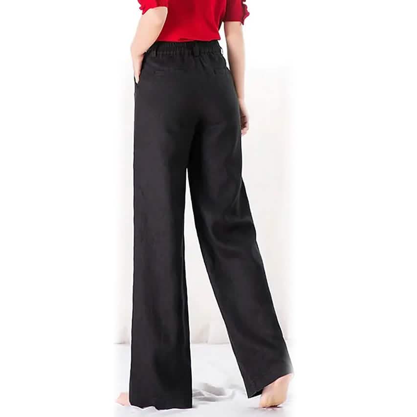 Pantalon en sergé doux et droit basique pour femme