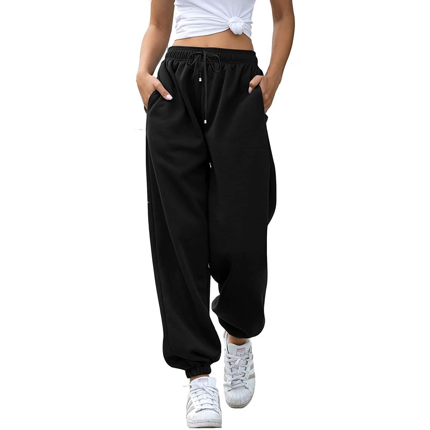 Pantalon de jogging femme ceinturé avec poches