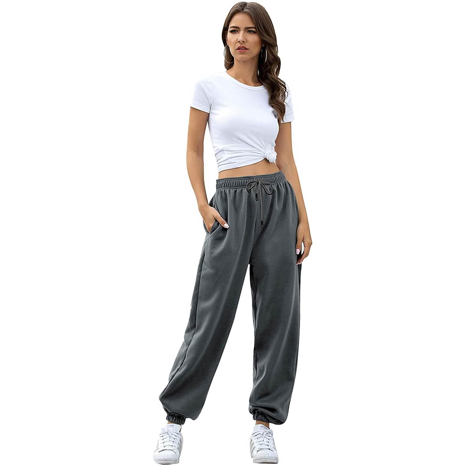 Pantalon de jogging femme ceinturé avec poches