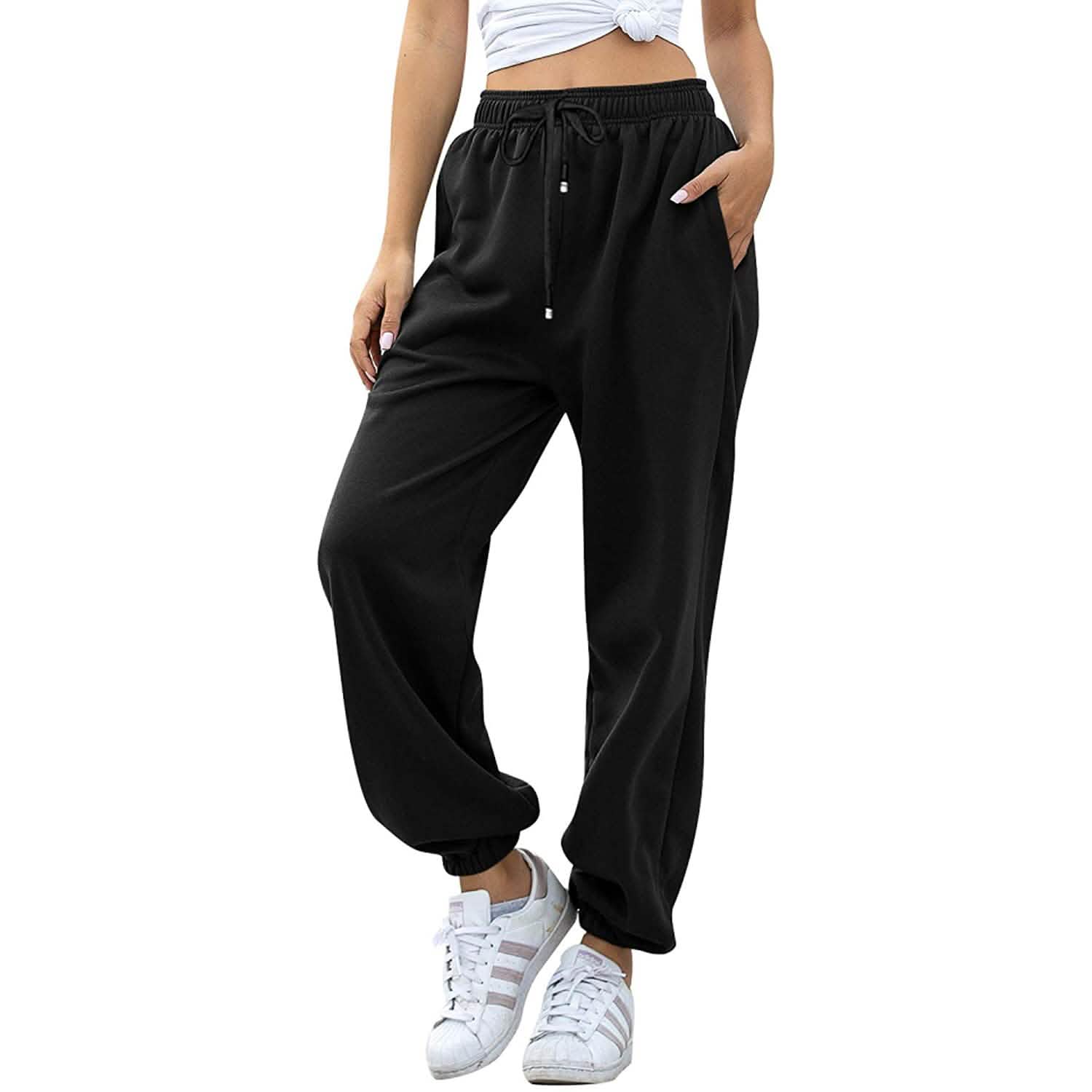 Pantalon de jogging femme ceinturé avec poches