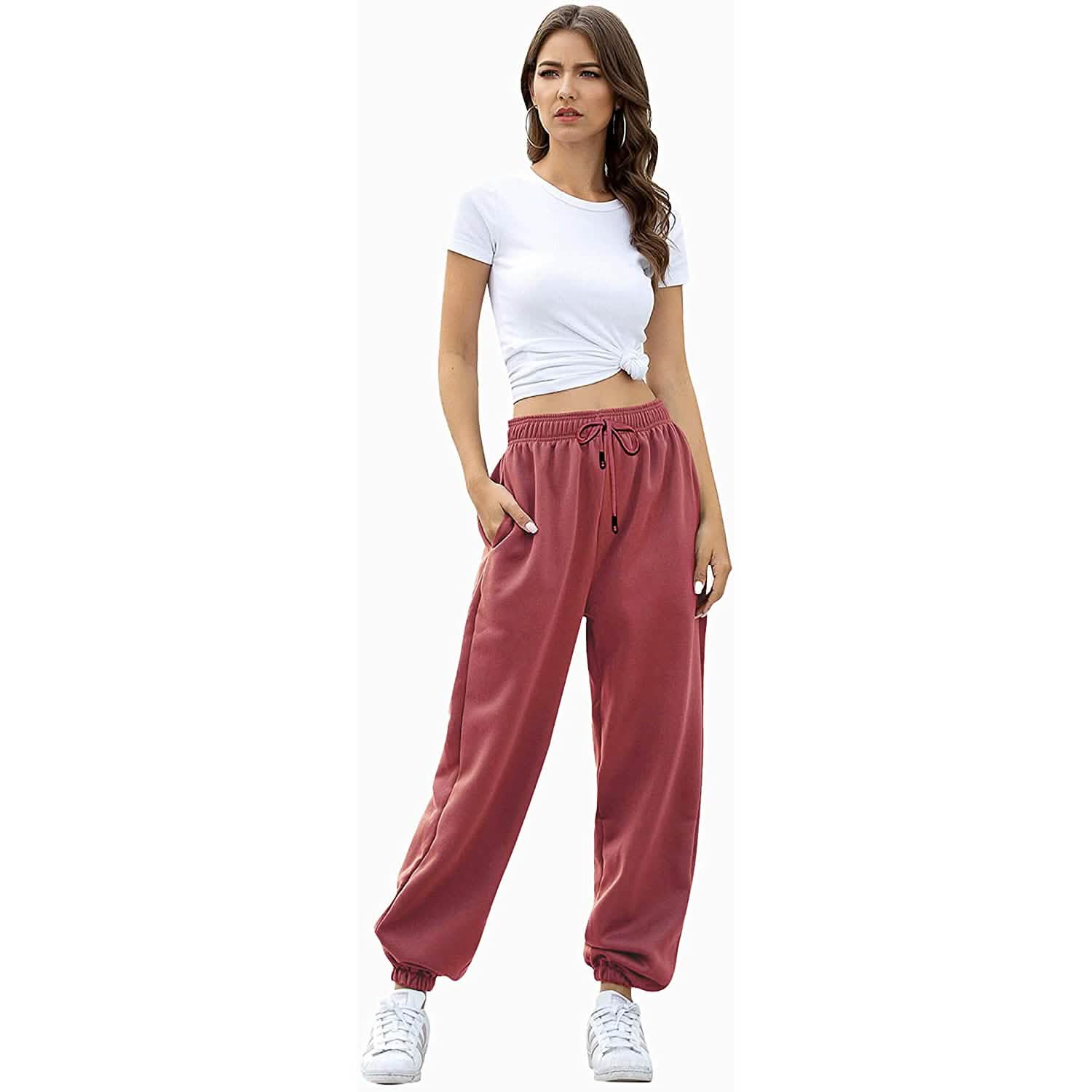 Pantalon de jogging femme ceinturé avec poches