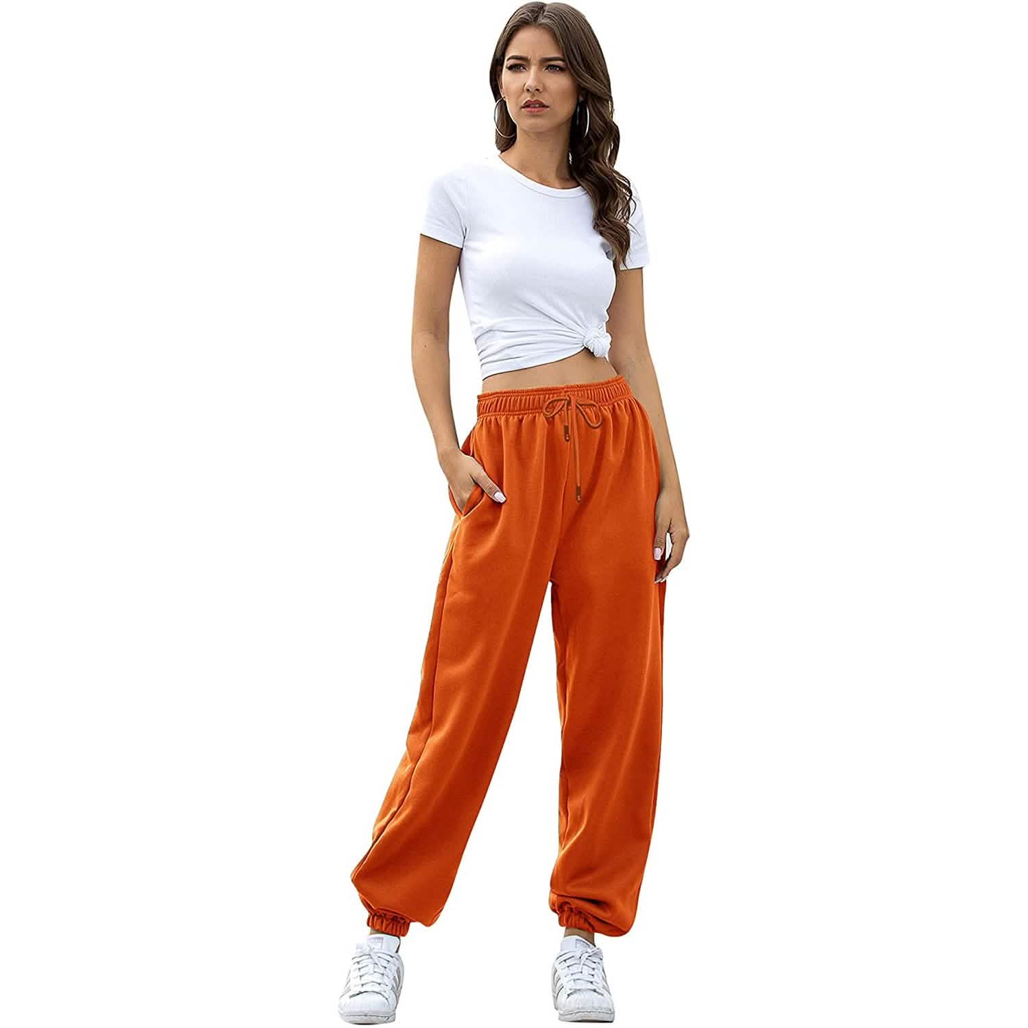 Pantalon de jogging femme ceinturé avec poches