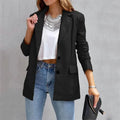 Blazer Femme Chaud Respirant Extérieur Bureau Rue Poche Simple Boutonnage Col Rabattu