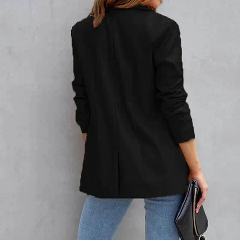 Blazer Femme Chaud Respirant Extérieur Bureau Rue Poche Simple Boutonnage Col Rabattu