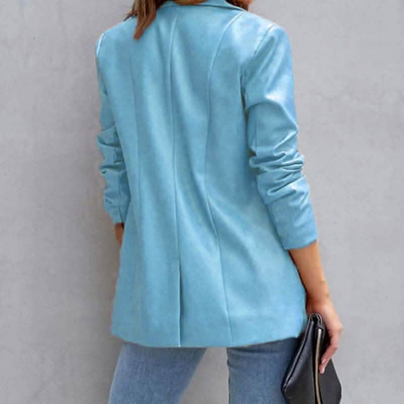 Blazer Femme Chaud Respirant Extérieur Bureau Rue Poche Simple Boutonnage Col Rabattu