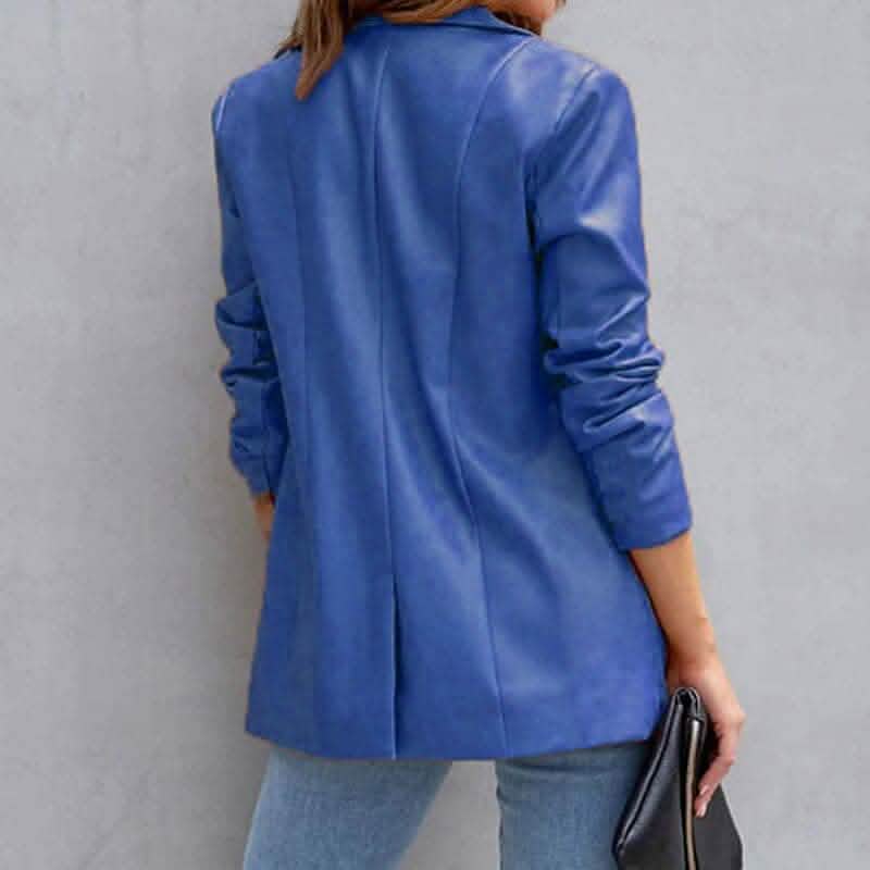 Blazer Femme Chaud Respirant Extérieur Bureau Rue Poche Simple Boutonnage Col Rabattu