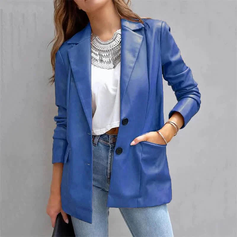 Blazer Femme Chaud Respirant Extérieur Bureau Rue Poche Simple Boutonnage Col Rabattu