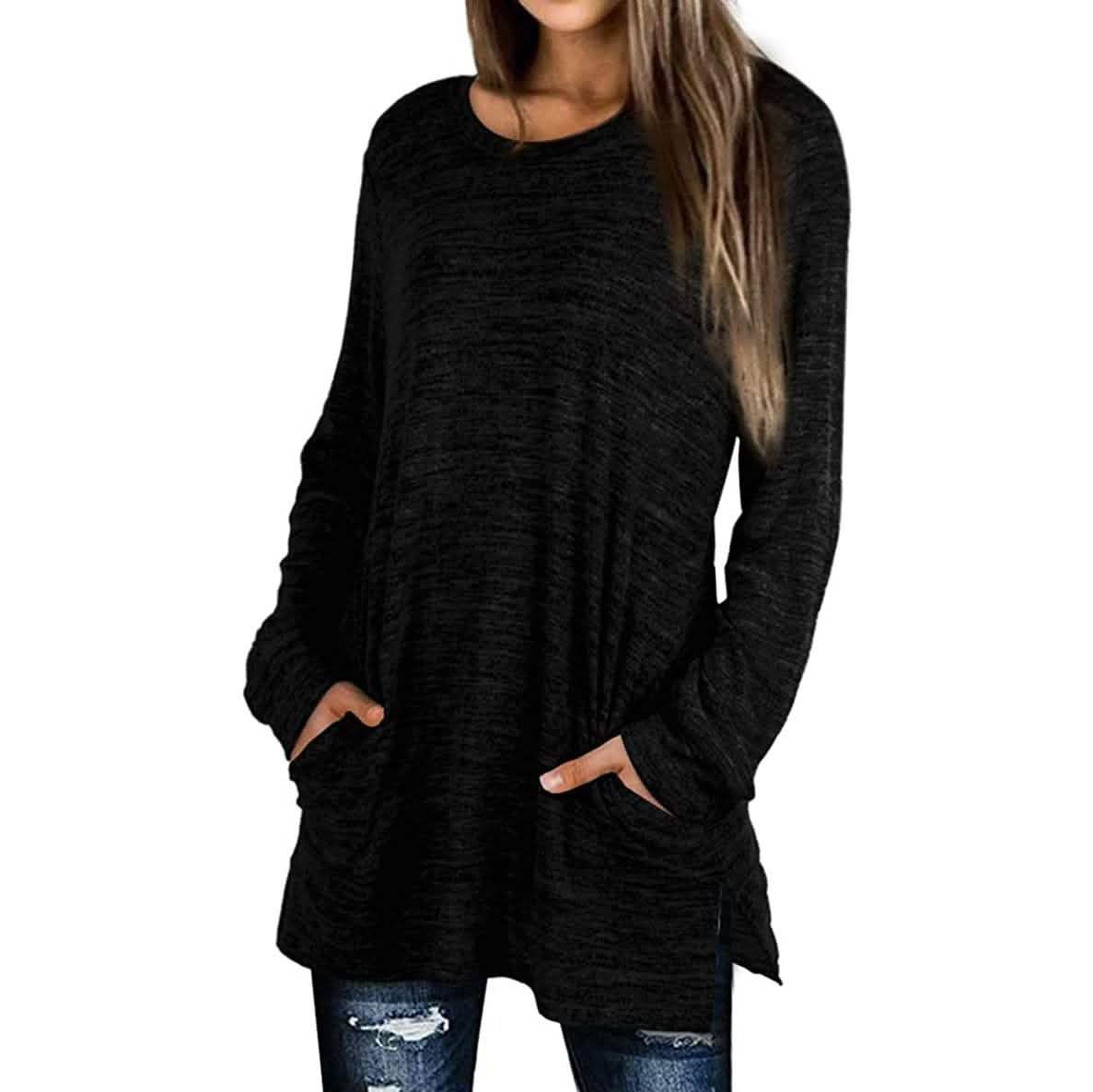 Sweat-shirts décontractés à manches longues et coupe ample pour femme