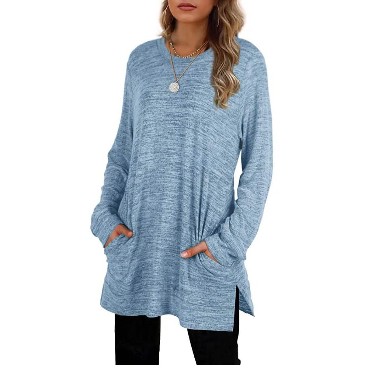 Sweat-shirts décontractés à manches longues et coupe ample pour femme