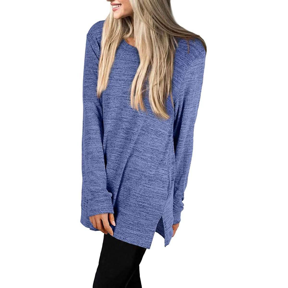 Sweat-shirts décontractés à manches longues et coupe ample pour femme