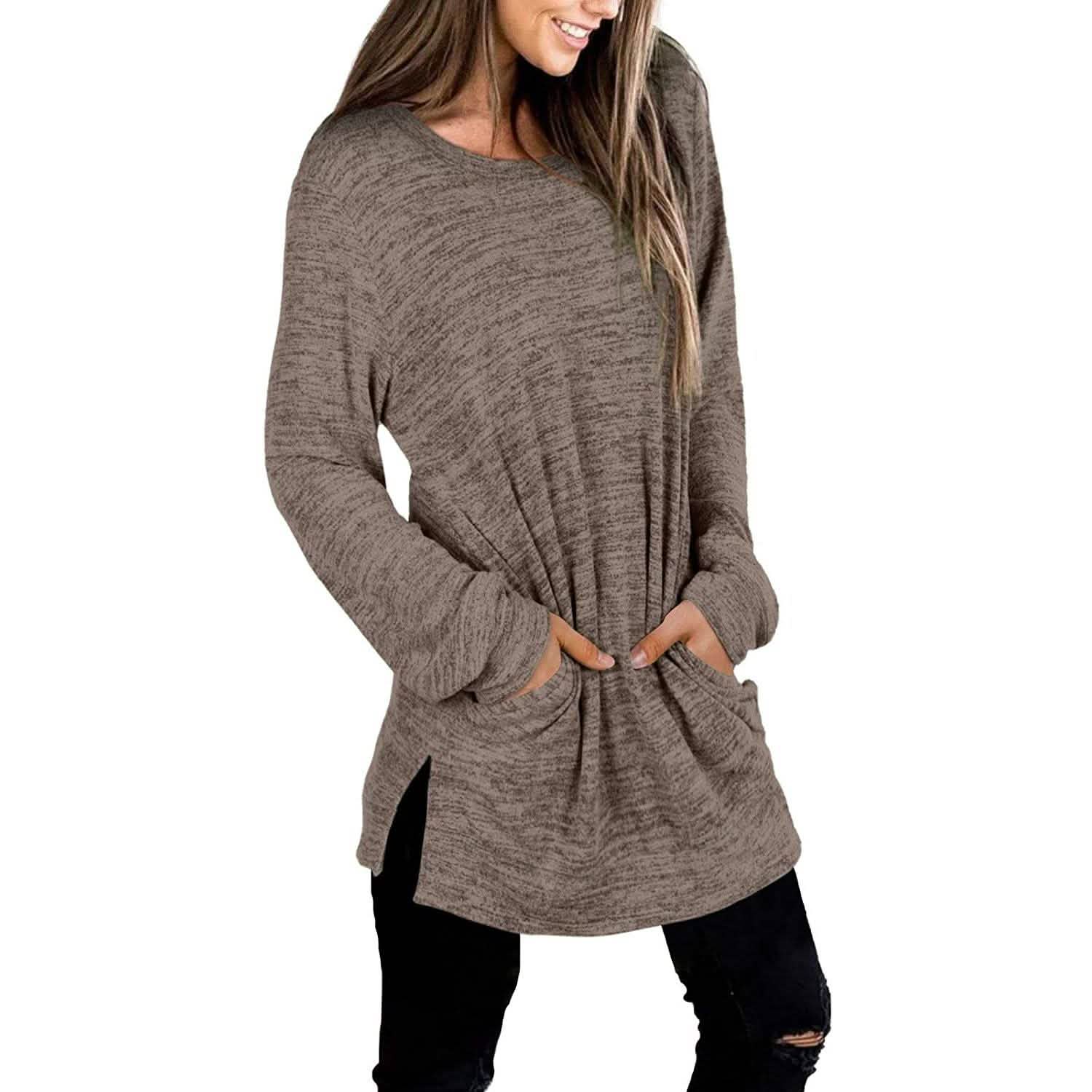 Sweat-shirts décontractés à manches longues et coupe ample pour femme