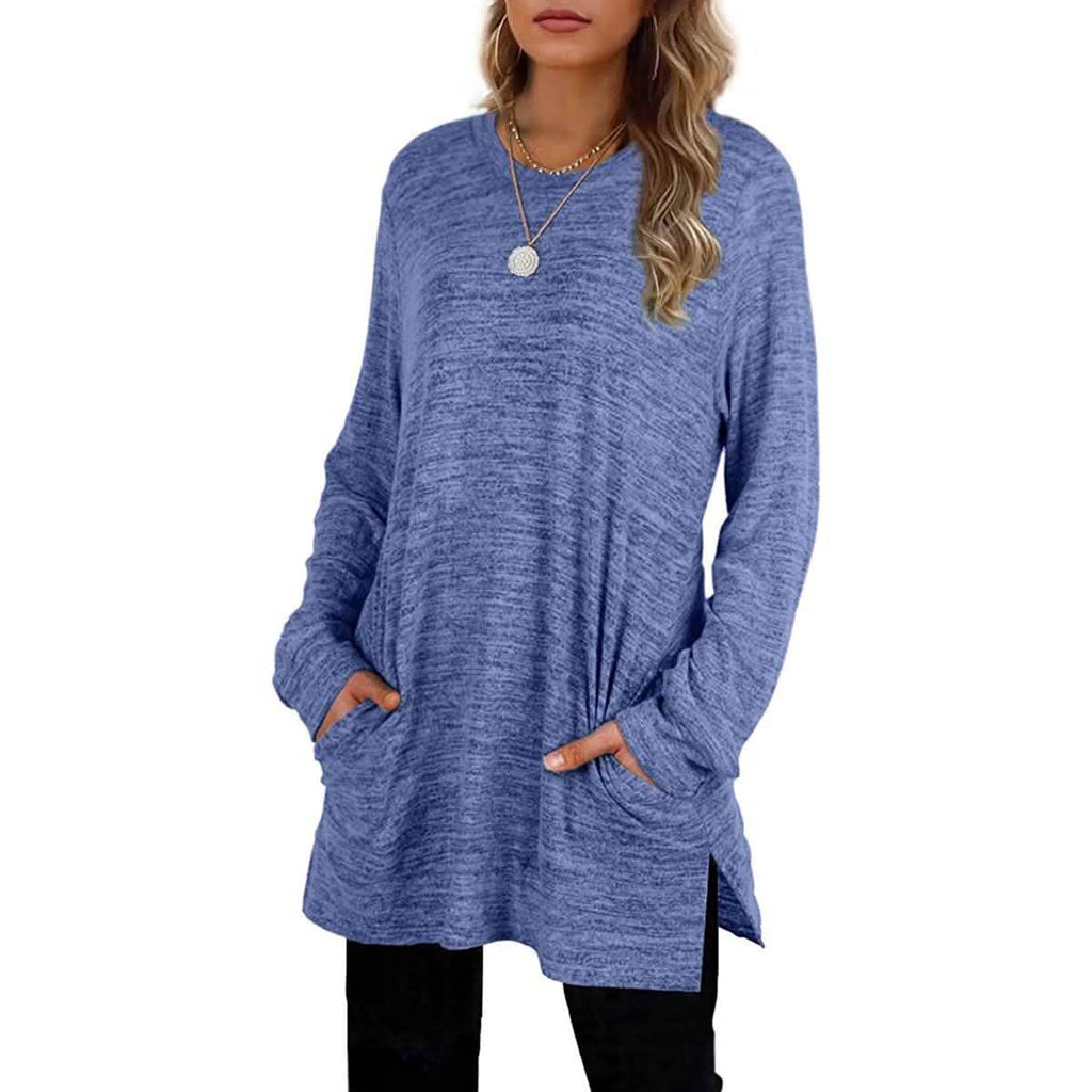 Sweat-shirts décontractés à manches longues et coupe ample pour femme
