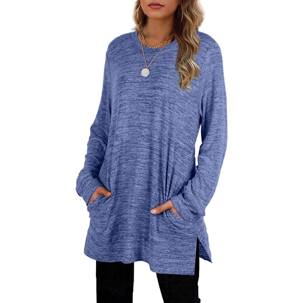 Sweat-shirts décontractés à manches longues et coupe ample pour femme