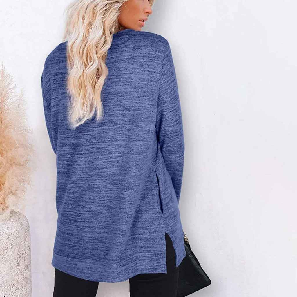 Sweat-shirts décontractés à manches longues et coupe ample pour femme