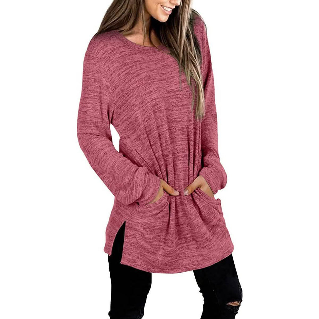 Sweat-shirts décontractés à manches longues et coupe ample pour femme