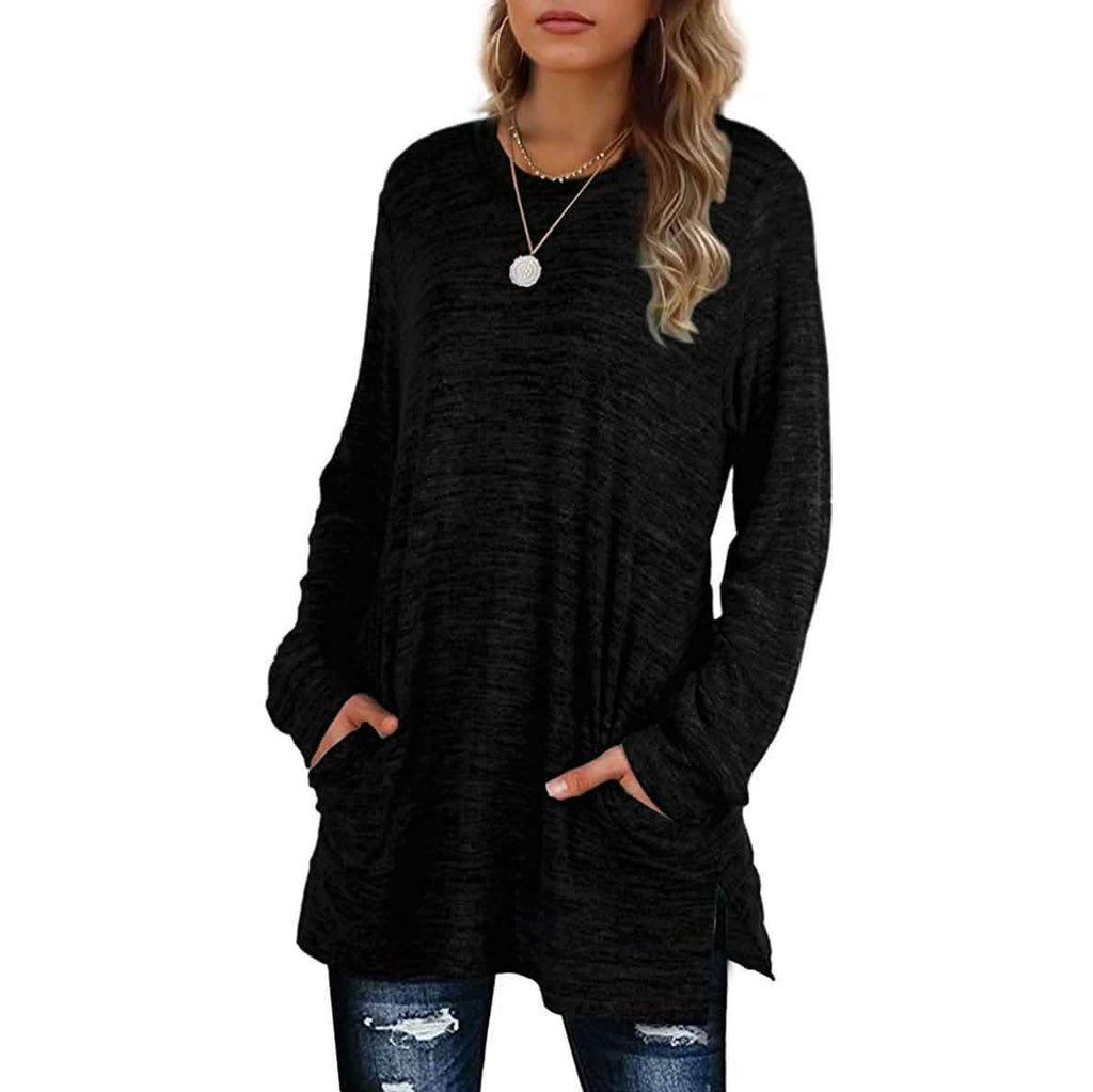 Sweat-shirts décontractés à manches longues et coupe ample pour femme