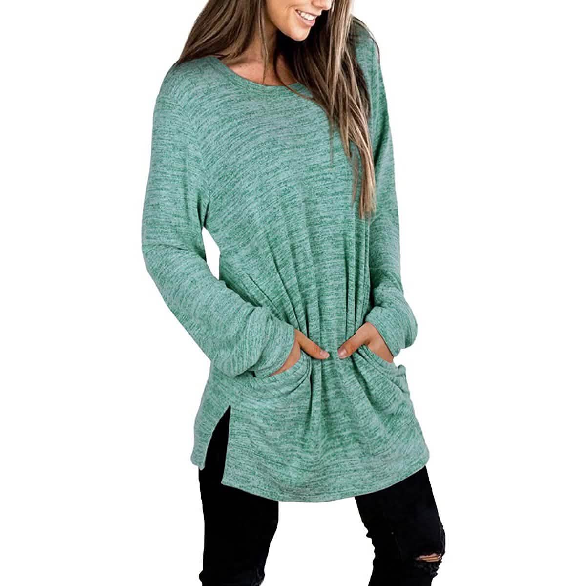 Sweat-shirts décontractés à manches longues et coupe ample pour femme