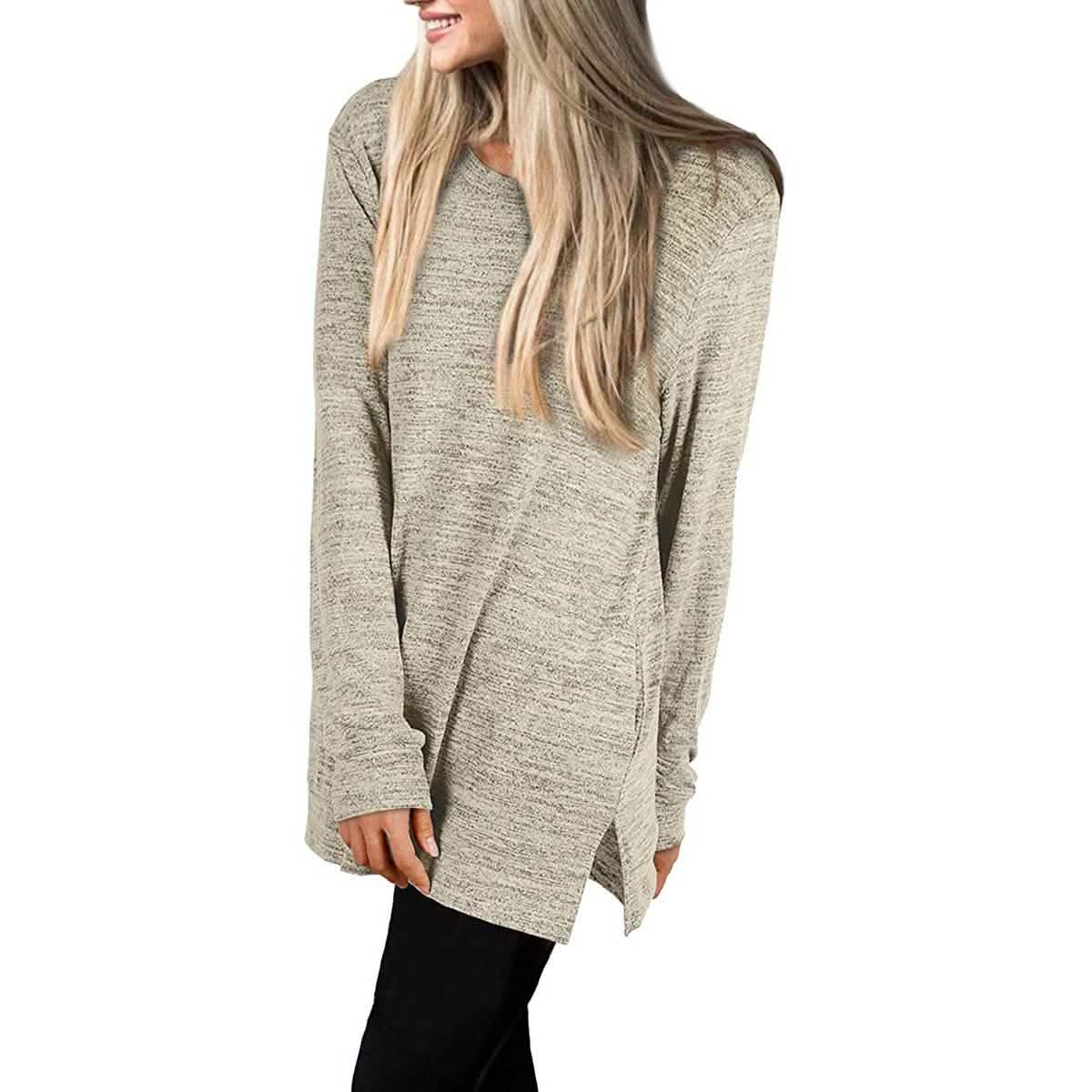 Sweat-shirts décontractés à manches longues et coupe ample pour femme