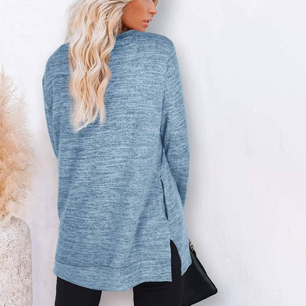 Sweat-shirts décontractés à manches longues et coupe ample pour femme