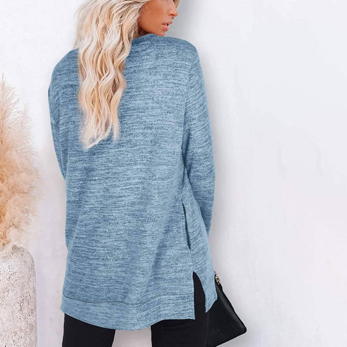 Sweat-shirts décontractés à manches longues et coupe ample pour femme