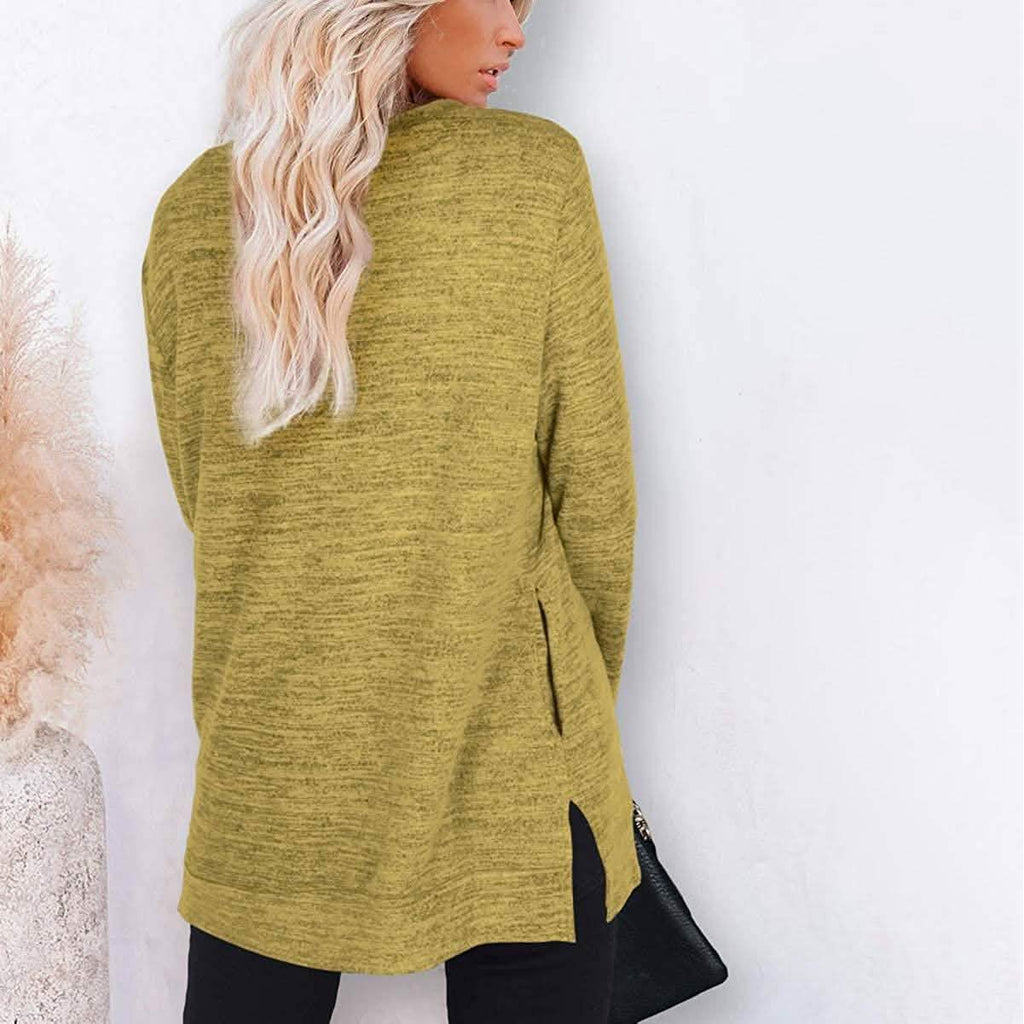 Sweat-shirts décontractés à manches longues et coupe ample pour femme