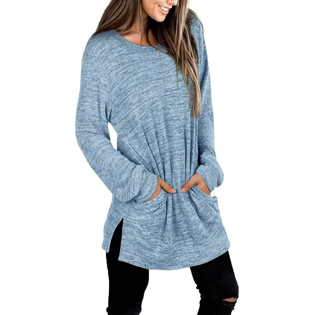 Sweat-shirts décontractés à manches longues et coupe ample pour femme