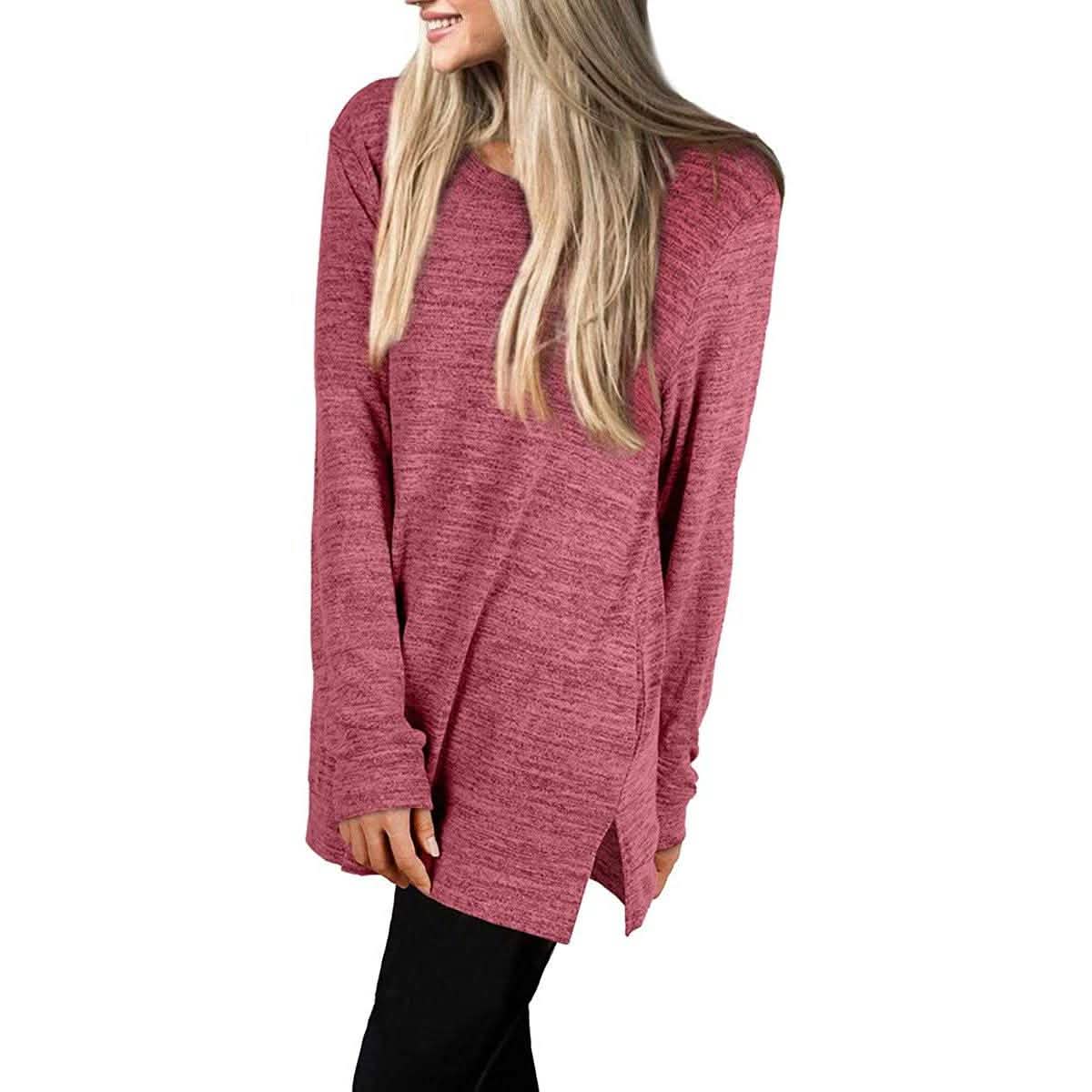 Sweat-shirts décontractés à manches longues et coupe ample pour femme