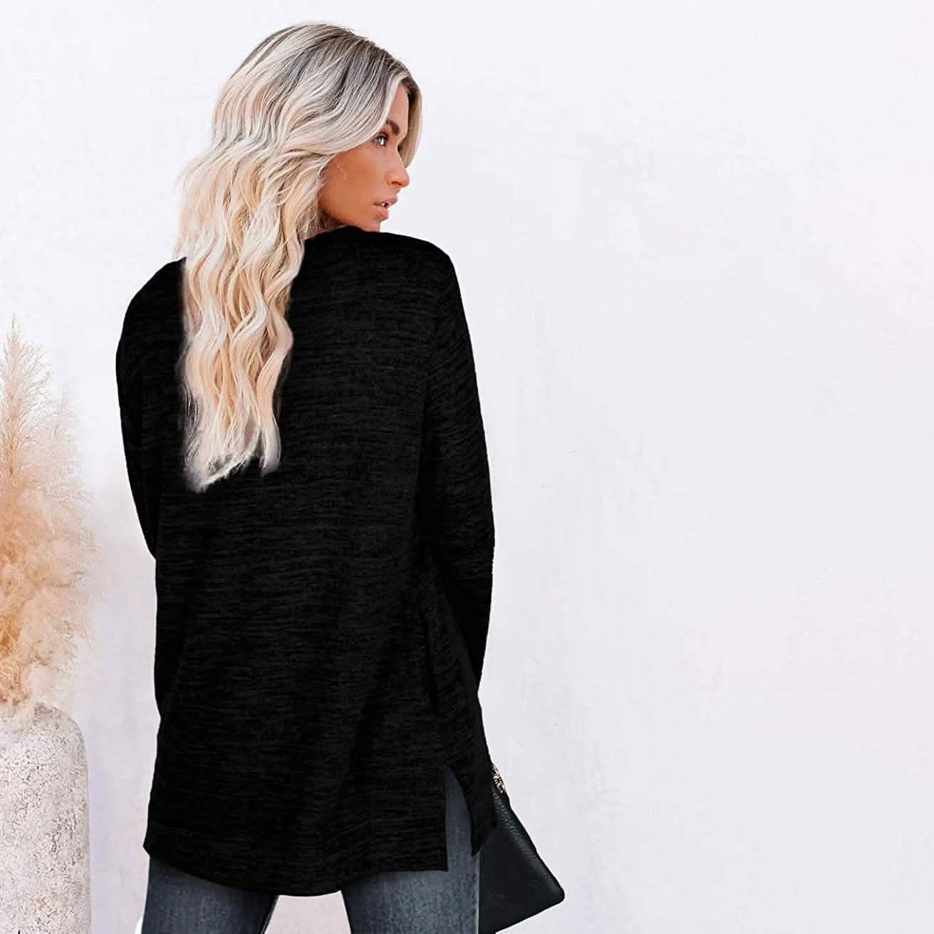 Sweat-shirts décontractés à manches longues et coupe ample pour femme
