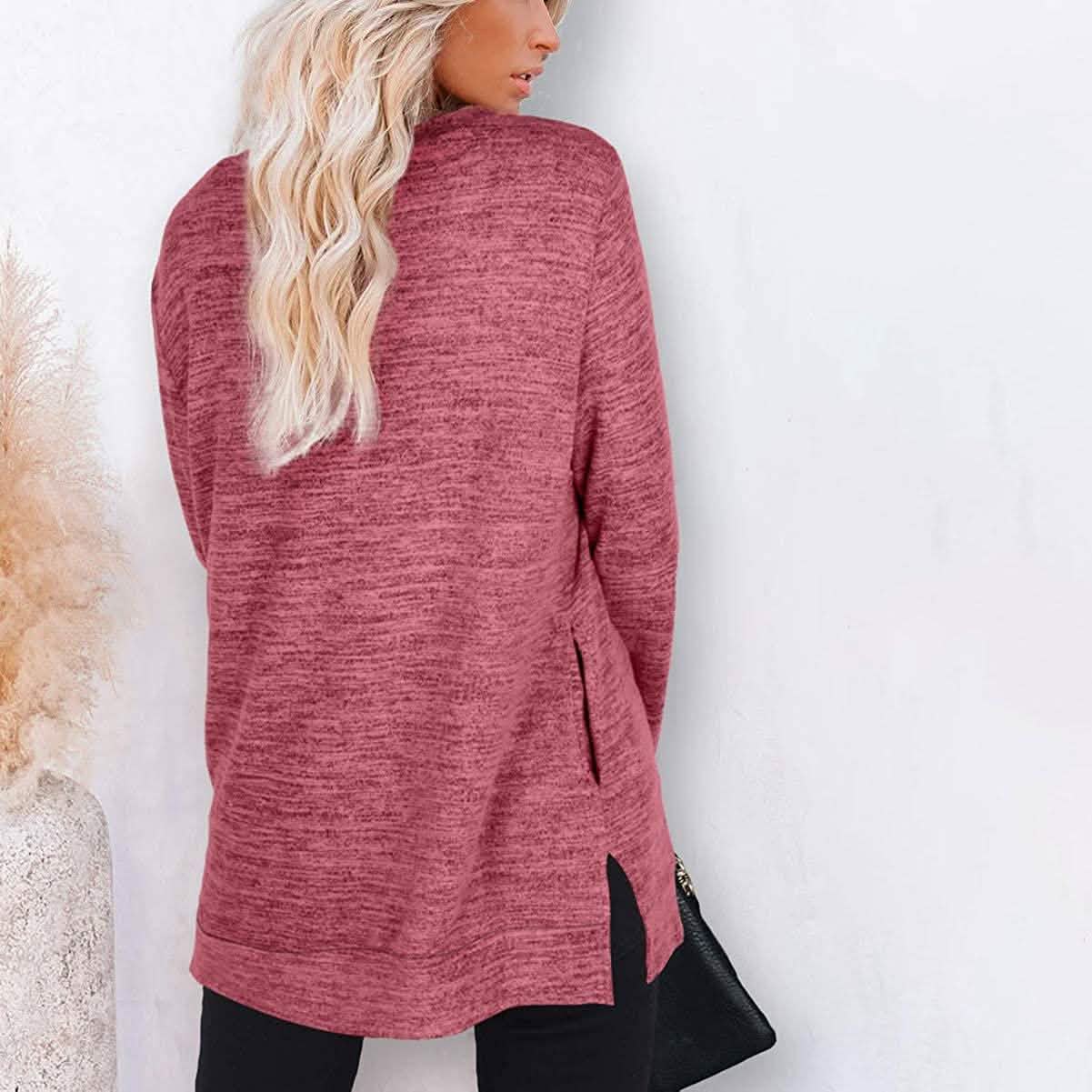 Sweat-shirts décontractés à manches longues et coupe ample pour femme
