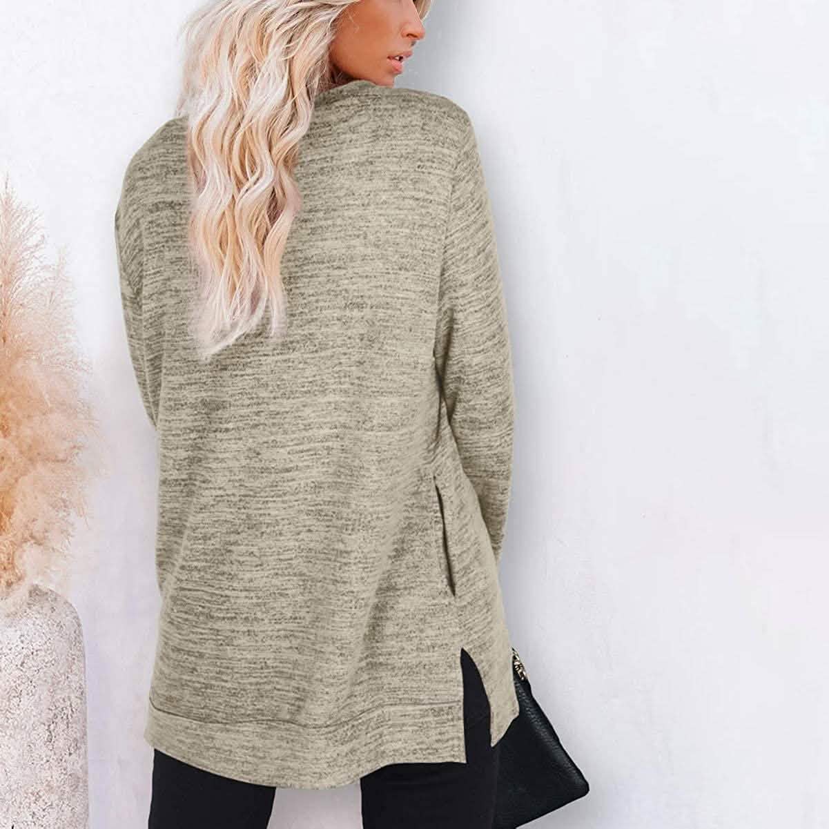 Sweat-shirts décontractés à manches longues et coupe ample pour femme