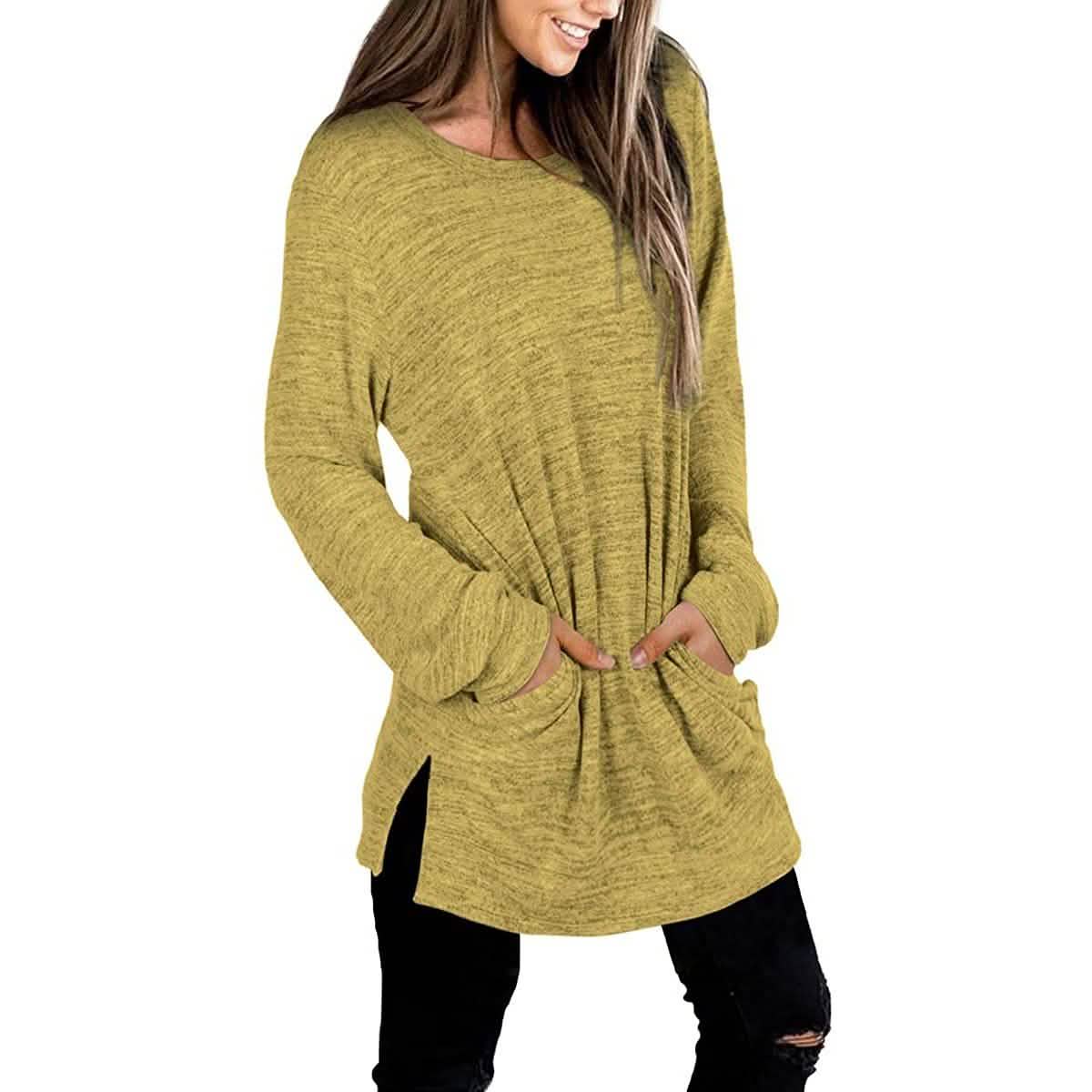 Sweat-shirts décontractés à manches longues et coupe ample pour femme