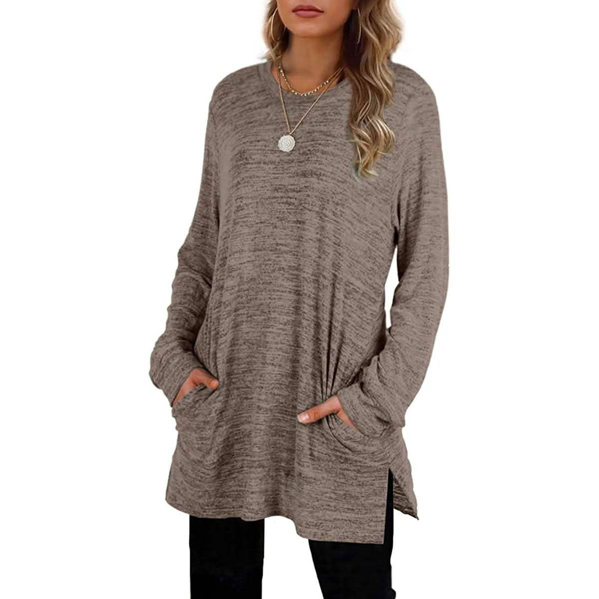 Sweat-shirts décontractés à manches longues et coupe ample pour femme