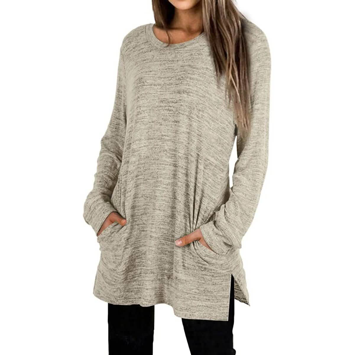 Sweat-shirts décontractés à manches longues et coupe ample pour femme