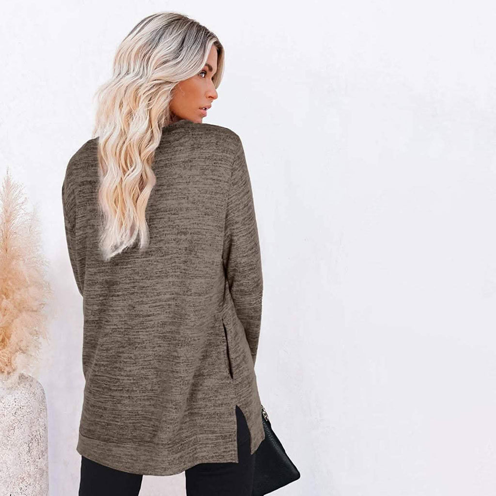 Sweat-shirts décontractés à manches longues et coupe ample pour femme