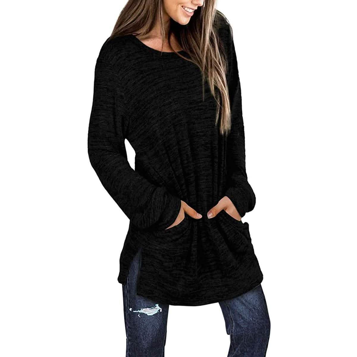 Sweat-shirts décontractés à manches longues et coupe ample pour femme