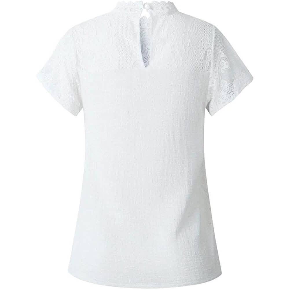 女性用かわいいレースシャツトップTシャツ